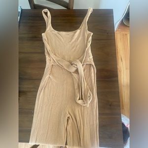 Reformation Ribbed flare jumpsuit